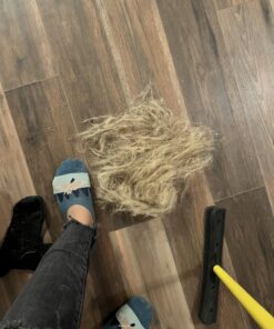 FURemover Original Indoor Pet Hair Rubber Broom with Carpet Rake and Squeegee, Black and Yellow FURemover Original Indoor Broom 44 71bm66un7qL