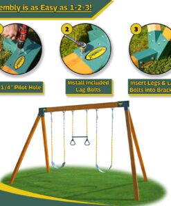 Eastern Jungle Gym Easy 1-2-3 A-Frame 2 Brackets for Swing Set with All Mounting Hardware, Green 2 A-Frame Swing Set Brackets 27 71bmxErP8WL
