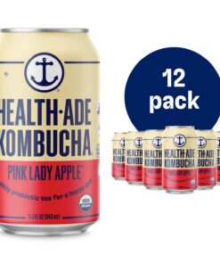 Alternative view of Health-Ade Canned Kombucha Tea Organic Drink, Fermented Tea with Living Probiotics, Detoxifying Acids, Supports Gut Health, Non-GMO, Vegan, Gluten Free, 12 Pack (11.5 Fl Oz Cans), Pink Lady Apple® in Cans
