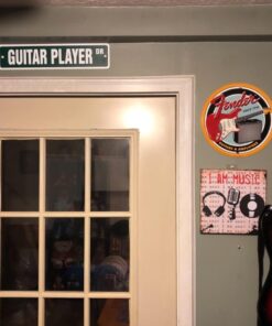 Guitar Player Street Sign Band Case Pick Rock Roll | Indoor/Outdoor | 18" Wide Plastic Sign 4" X 18" 11 71bnGMZy8YL