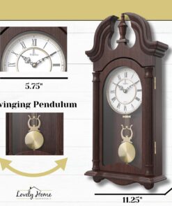 Pendulum Wall Clock Battery Operated - Hanging Grandfather Wall Clock with Pendulum - Quiet, Wood Pendulum Clock - Wooden Pendulum Wall Clock for Living Room Decor, Office & Home Décor Gift 23.5x9 24 71bnVDPfL L 3