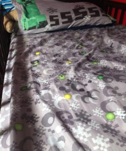 Jay Franco Mojang Minecraft Spawn Gray 4 Piece Full Sheet Set with Creeper… Gray - Minecraft 13 71bp ucwnL
