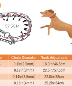 Alternative view of Pettom Dog Prong Collar Training Chain Collar Pet Choke Pinch Training Collar Adjustable for Pitbulls (S 22.6inch) S 18.3inch