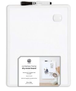 U Brands Contempo Magnetic Dry Erase Board, 11 x 14 Inches, White Frame 11" x 14" 28 71bq4X07TLL