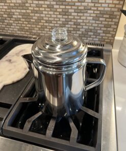 Coleman Stainless Steel Percolator Coffee Pot, 12-Cup Capacity Lightweight Coffee Percolator, No Filter Needed, Durable Outdoor Coffee Maker for Camping, Backpacking, RV, Stovetop, Campfire, & More 39 71bqGBUP4JL 1