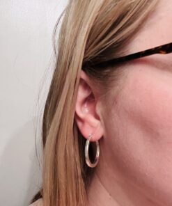 Lucky Brand Silver-Tone Small Hammered Round Hoop Earrings 8 71br1tv9QZL