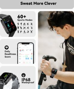 ENOMIR Smart Watch for Men Women(Answer/Make Call), Alexa Built-in,Fitness with Heart Rate SpO2 Sleep Monitor 100 Sports 5ATM Waterproof Activity Trackers and Smartwatches iOS&Android Phones Black 27 71brZ936gL