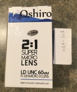 Oshiro 60mm f/2.8 2:1 LD UNC Manual Ultra-Macro Lens Compatible with Sony E-Mount a9, a7r, a7s, a7, a6600, a6500, a6400, a6300, a6000, a5100, a5000, a3500, a3000 Mirrorless Cameras (EOS-E) 69 71bs iELLVL
