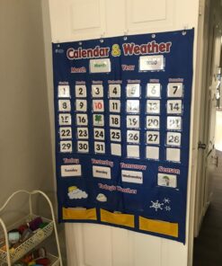 Learning Resources Calendar & Weather Pocket Chart - Classroom Calendar, Calendar and Weather Chart for Classroom, Teacher and Back to School Supplies 52 71bsGrOiS2L
