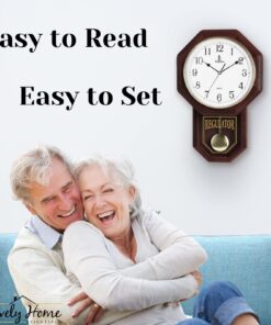 Pendulum Wall Clock - Regulator Clock - Wooden Schoolhouse Wall Clock with Pendulum - Wood Pendulum Clock Battery Operated - Decorative Wall Clocks for Living Room Decor, Home, Office and Gift 18x11 23 71bsJEt7LtL