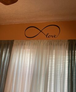 Picniva Wall Stickers Bedroom Decor Infinity Symbol Word Love Vinyl Art Decal 7'' X 22'' Black 26 71buPLlB RL