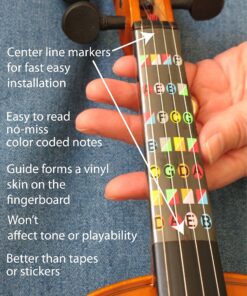 Fretless Finger Guides 4/4 Beginner Violin Finger Guide Helps You Learn to Play Violin Songs and Scales Quickly. No Glue or Adhesive 28 71buTjSMD7S