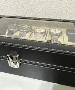 READAEER 12 Slot PU Leather Watch Box Display Case Jewelry Organizer with Glass Top 34 71buXLVKrL