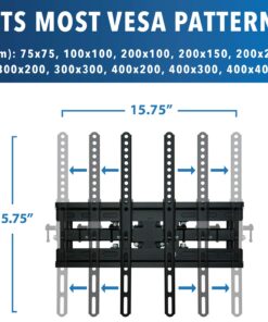 Mount-It! Articulating TV Wall Mount Corner Bracket, VESA 400 x 400 Compatible, Stable Dual Arm Full Motion, Swivel, Tilt Fits 32, 37, 40, 42, 47, 50 Inch TVs, 115 Lbs Capacity with HDMI Cable Black 34 71bvNw2g5iL