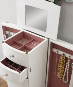 Powell Furniture Jewelry Armoire, White, 13"x 9.375"x 35.5" 26 71bvZLXnoaL
