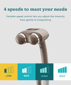 HoMedics Percussion Action Massager with Heat | Adjustable Intensity , Dual Pivoting Heads | 2 Sets Interchangeable Nodes , Heated Muscle Kneading for Back , Shoulders , Feet , Legs , & Neck Beige 29 71bwy9qSozL