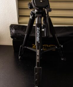 ZOMEI 65” Camera Tripod Compact Light Weight Travel Aluminum Camera/Phone Tripod for Canon Nikon with 2PC Quick Plates and Universal Phone Mount 11 lbs Load (Black) 57 71bxfI2aL