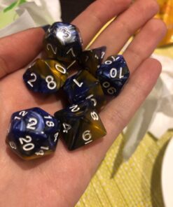 SmartDealsPro 6 x 7 Sets(42 Pieces) Double Colors Polyhedral Dice Set with Pouches for Dungeons and Dragons DND RPG MTG Table Games D4 D6 D8 D10 D12 D20 (6-Colors Set 2) Color 1 44 71byPZWUFiL