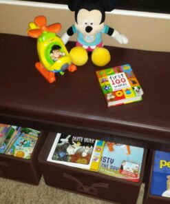 Badger Basket Kid's Padded Toy Storage Bench with Cushion and Three Fabirc Bins - Espresso Espresso/Espresso 29 71bz5Oi4C6L