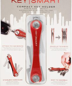 KeySmart Key Holder for Keychain Key Ring - Compact Key Organizer Key Chain Key Case, Minimalist Pocket-Sized EDC Keychain, Loop Piece for Car Fobs, Expandable (up to 14 Keys, Red) 30 71bzeefn9EL