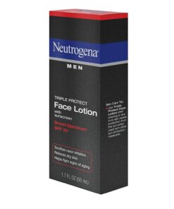 Neutrogena Triple Protect Men's Daily Face Lotion with Broad Spectrum SPF 20 Sunscreen, Moisturizer to Fight Aging Signs, Soothe Razor Irritation & Relieve Dry Skin, 1.7 fl. oz (Pack of 3) 12 71bzgzg5CyL