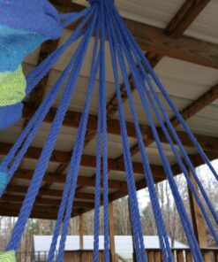 Hammock Sky Large Brazilian Hammock Chair Cotton Weave - Extra Long Bed - Hanging Chair for Yard, Bedroom, Porch, Indoor/Outdoor (Blue & Green) Blue & Green (Not Include Hanging Kit) 36 71c Y8PDDRL 2