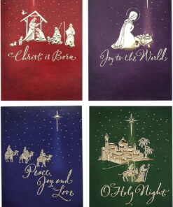 Hallmark Image Arts Religious Boxed Christmas Cards Assortment (4 Designs, 24 Christmas Cards with Envelopes) Gold Foil Icons, Religious Card Assortment 31 71c ge0f4RL