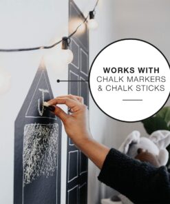 Black Chalkboard Contact Paper Roll - 8 FT Chalk Board Paper Roll Peel & Stick with Chalk Sticks - 17 x 96in Chalkboard Sticker Paper - Removable Black Sticker Self Adhesive Wallpaper Blackboard Decal 27 71c0pfw07cL 1