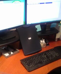 3M Adjustable Monitor Stand Riser, Three Leg Segments Simply Adjust Height, Sturdy Platform Holds Up to 80 lbs for Monitors, Laptops, and Printers, Space for Storage Underneath, Silver/Black (MS80B) 11-Inch 38 71c32jyT5DL