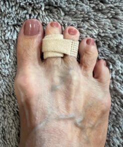 ZenToes Reusable Fabric Buddy Wraps for Broken Toes, Hammertoe Straightener, 4 Count (Beige) Beige 42 71c3fBDAN9L