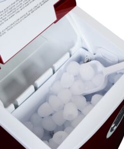 Newair Countertop Ice Maker Machine 28 lbs. of Ice in 24 Hours, Portable Design in Red with 3 Bullet Ice Cube Sizes, Convenient Rapid Ice Production, Insulated Storage 39 71c4c6npibL