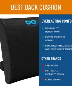 Alternative view of Everlasting Comfort The Original Lumbar Support Pillow - Improves Posture, Promotes Back Pain Relief - Superior Office Chair Back Support for Gaming and Desk Chairs - Lumbar Pillow for Car, Couch Black
