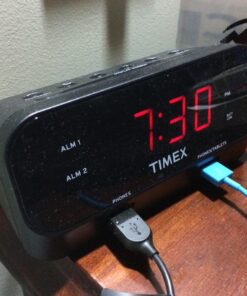 Timex Alarm Clock with USB Charging Station, RediSet Digital Clock for Bedroom with Dual Alarms, Programmable Snooze, Nap Timers, 5W and 10W USB Hub for iPhone and Samsung Devices (T129BQ), Black RediSet Dual Alarm 13 71c59etgm5L