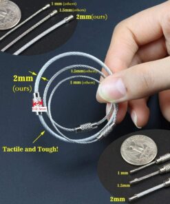 Alternative view of bayite Key Rings Stainless Steel Wire Keychains Cable Heavy Duty Luggage Tags Loops Tag Keepers 2mm Twist Barrel Pack of 12 (Cable length: 4 inches), Multiple Color Cable length: 4 inches