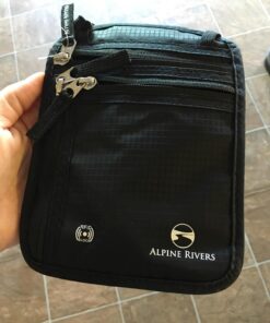 Neck Wallet Travel Pouch & Passport Holder - RFID Blocking plus 5 RFID Sleeves Deluxe Black Premium 23 71c7kJfnpxL 1