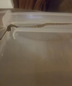 Sterilite 70 Qt Ultra Latch Box, Stackable Storage Bin with Latching Lid, Organize Clothes, Sport Gear in Basement, Clear with White Lid, 4-Pack 70 Quart 41 71c7mTk3UKL