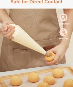 Kootek Piping Bags Disposable 16 Inch 100pcs with EBook, Anti Burst Thicken Pastry Bags, Icing Piping Bags for Cookie Cake Frosting Decorating Baking Supplies 23 71cAFsypTKL