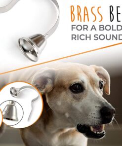 Mighty Paw Metal Dog Doorbell - Durable Bell Big Dog - Optimized Sound - Includes Doggy Doorbell Training Tips - Durable Sleek Silver Bell - Puppy Training Supplies - Pet Door Bells Potty Training 18 71cAajjS92L