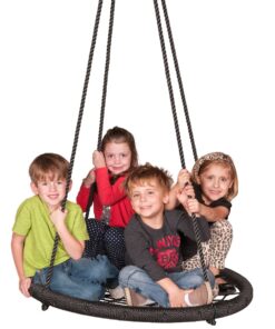 M & M Sales Enterprises MM00124Web Riderz Outdoor Swing N' Spin- Safety Rated to 600 lb, 39 inch Diameter, Adjustable Hanging Ropes, Ready to Hang and Enjoy as a Family, Black 37 71cBY fepnL 1
