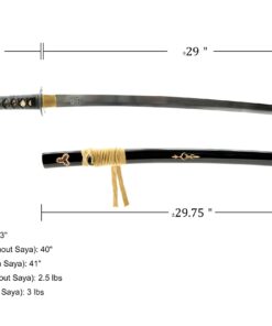 Handmade Sword Fully Functional Hattori Hanzo Katana Sword, 1045 Carbon Steel, Hand Forged Heat Tempered, Full Tang, Sharp, Black Scabbard Metallic-Fiber 29 71cCTy2vcvL