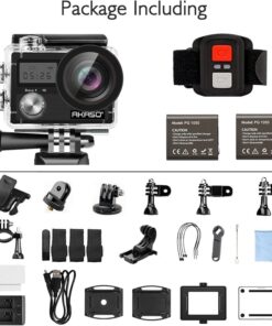 AKASO Brave 4 4K30fps 20MP WiFi Action Camera Ultra Hd with EIS 131ft Waterproof Camera Remote Control 5xZoom Underwater Camcorder with 2 Batteries and Helmet Accessories Kit 58 71cDHuG0JGL