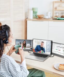 WESTHOD 12" Laptop Monitor Extender, Portable Monitor for Laptop HDMI USB C Screens Extender FHD 1080P, Plug-Play Tri-Screen for 13”-16” Laptops 66 71cDxRHHY1S