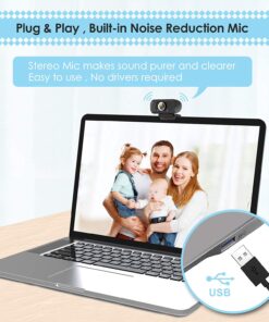 ToLuLu 1080P Webcam with Microphone, HD Webcam Web Camera with Tripod Stand, Widescreen USB Computer Camera, Streaming Mic Webcam for Online Calling/Conferencing, Zoom/Facetime/YouTube Laptop Desktop 34 71cETeaFH1L