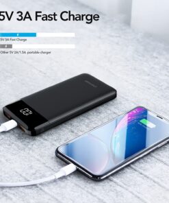 Alternative view of Charmast Portable Charger, USB C Battery Pack, 3A Fast Charging 10400mAh Power Bank LED Display, Slim Portable Phone Battery Charger for iPhone 13 12 11 X 8 7 Samsung S21 S20 Google LG OnePlus iPad Black