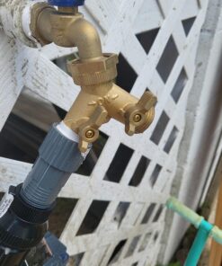 Morvat Heavy Duty Brass 2 way Y Splitter Garden Hose Hexagonal Connector with Comfortable Grip Shut Off Valves, Adapter for Water Tap, Outlet, & Spigot, Includes 2 Extra Rubber Washers & Teflon Tape 1 35 71cFcMazKCL 5