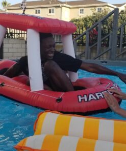 Swimline Fireboat Squirter Inflatable Pool Toy Red/White, 60 X 33 X 32" Fireboat Pool Squirter (Red) 18 71cFjTwogGL