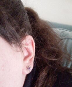 Amazon Collection Sterling Silver Sky Flower Stud Earrings Purple Amethyst 36 71cFqnbfjL