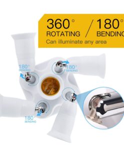 JACKYLED 5 in 1 Light Socket Splitter E26 E27 Adapter Converter Standard LED Bulbs Holder 360 Degrees Adjustable 180 Degree Bendable Max Watt 300W 22 71cHJ66vWjL