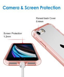 JETech Case for iPhone SE 3/2 (2022/2020 Edition), iPhone 8 and iPhone 7, 4.7-Inch, Shockproof Bumper Cover, Anti-Scratch Clear Back (Rose Gold) Rose Gold 25 71cHpm4IOkL