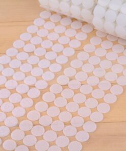 Alternative view of Vkey (500 Pair Sets) 3/4inch 20mm Diameter Sticky Back Coins Hook & Loop Self Adhesive Dots Tapes (White) White